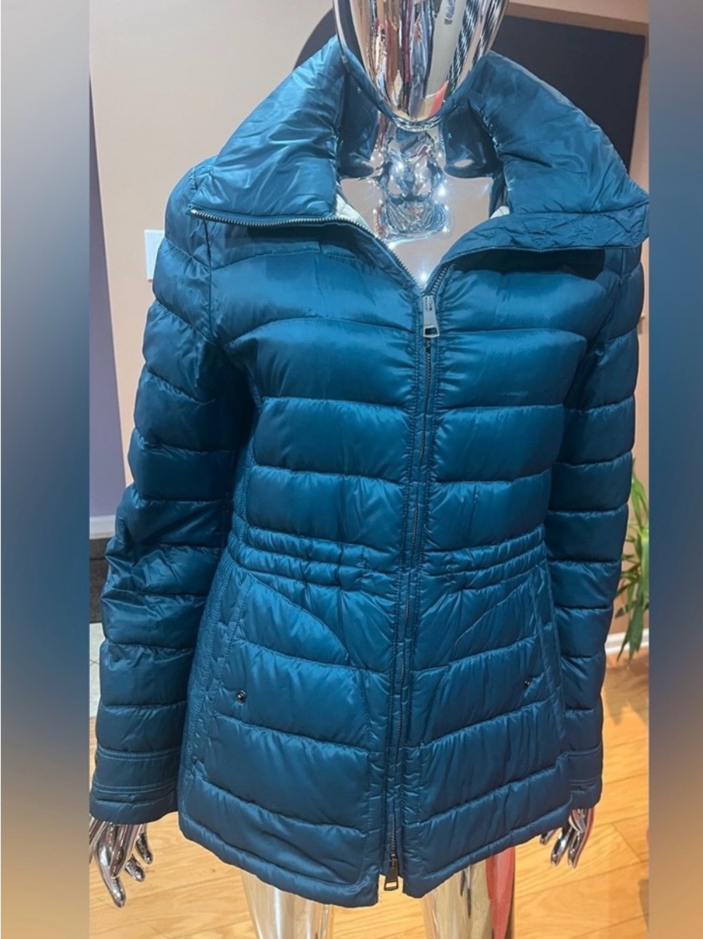 Burberry Teal Quilted Down Puffer Jacket
